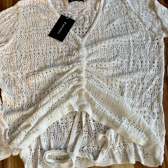 Loose Knit Drawstring Long Bell Sleeve Pullover, Size XL, NWT - Picture 10 of 10